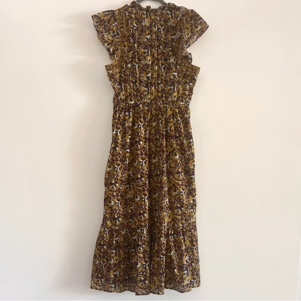 NWT-Anthropologie Othilia Aleksia Ruffled Maxi Dress Cottagecore Embroidered - M - Picture 3 of 7